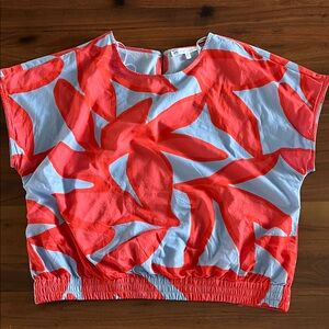 Southern Tide Jaclyn Garden Glory Top Cerulean | L